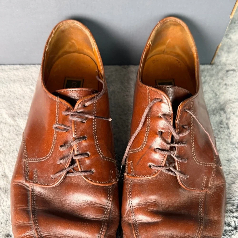 Cole Haan Mens 11 B Brown Leather Split Toe Derby Dress Shoes Made in USA 11826